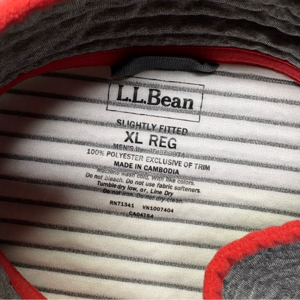 LL Bean Airlight Knit Pullover Mens XL Gray 1/4 Snap Slightly Fitted 506874 - Picture 3 of 6